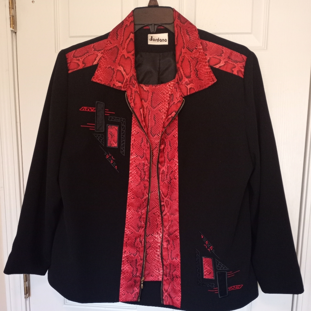Jordana Snake Print Jacket with Top Size XL